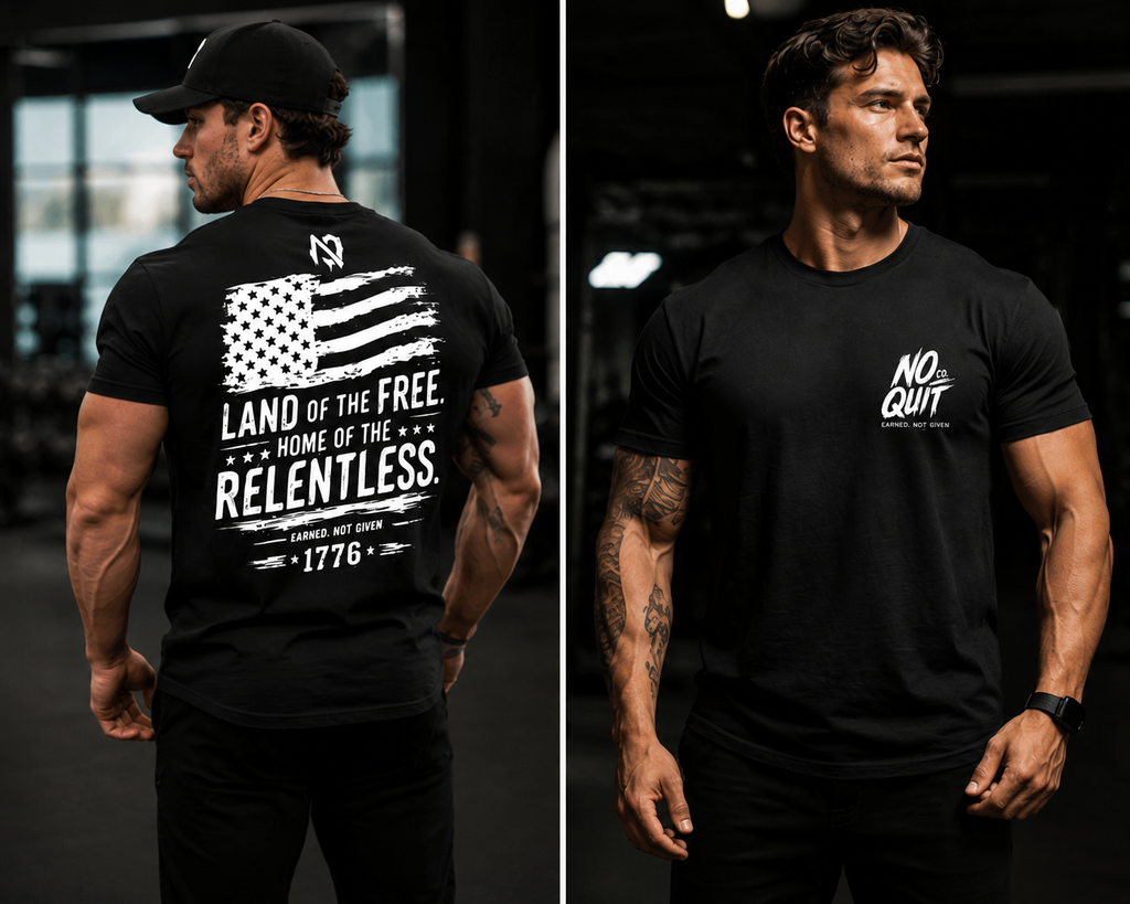 Land of the Free. Home of the Relentless. Short-Sleeve Workout T-Shirt