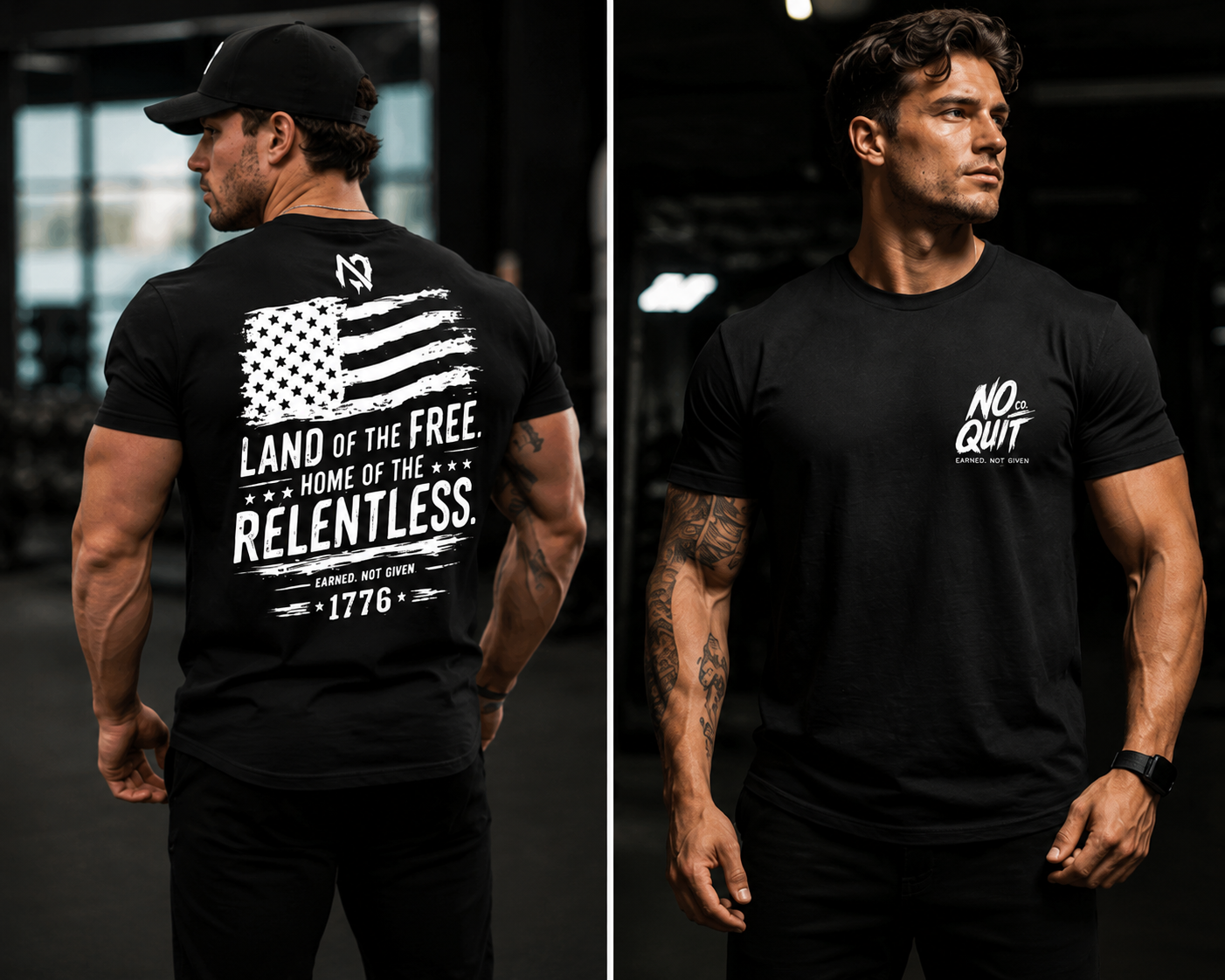 Land of the Free. Home of the Relentless. Short-Sleeve Workout T-Shirt