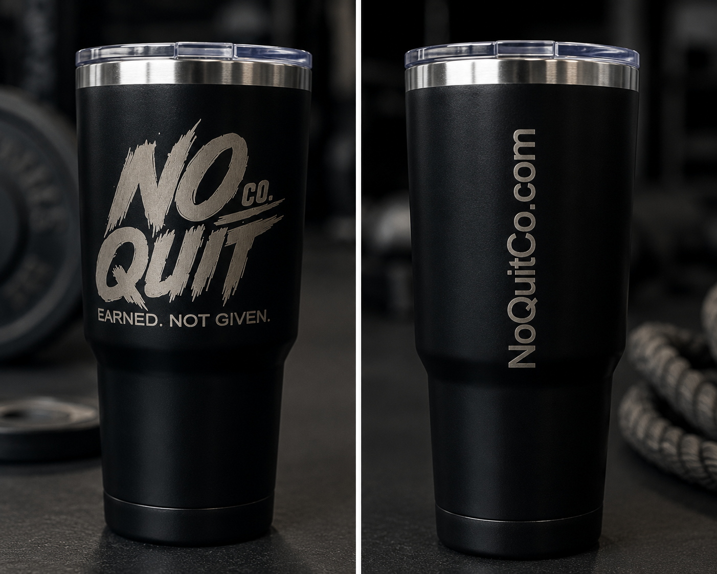 No Quit Co. Stainless Steel Sports Tumbler – Earned. Not Given.